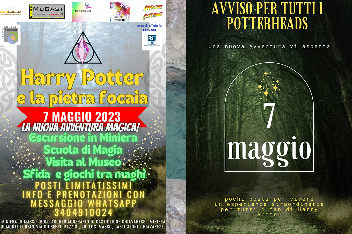 Castiglione Chiavarese: Domenica 7 maggio 2023 "HARRY POTTER E LA PIETRA FOCAIA"