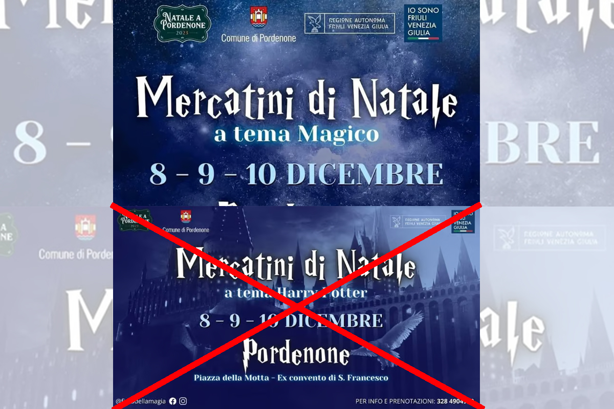 Harry Potter: I mercatini di Natale a Pordenone avevano violato i Copyright  