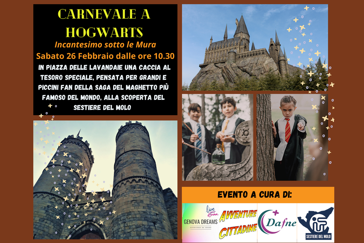 Harry Potter: A Genova il 26 Febbraio 2022 alle 10.30, "Carnevale a Hogwarts - Incantesimo sotto le Mura"