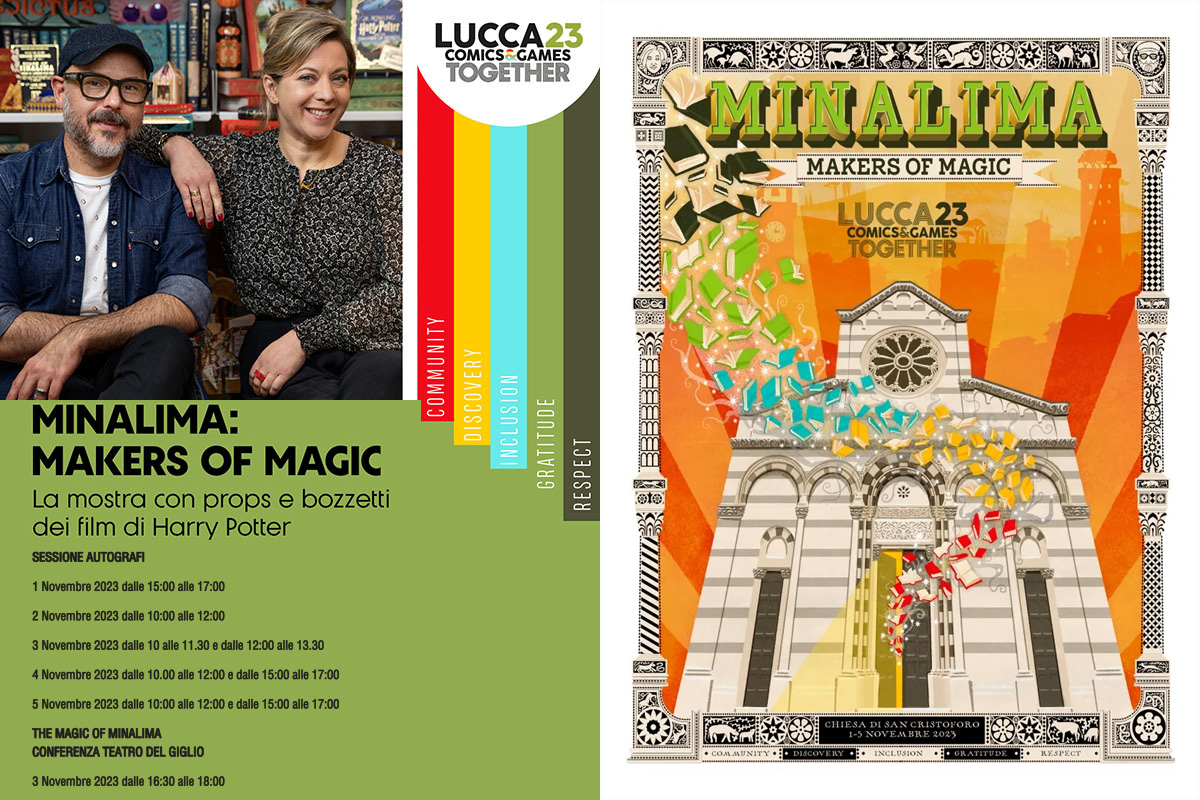 Minalima: 1/2/3/4/5 Novembre 2023 il duo sarà presente al Lucca Comics & Games. Ecco tutti gli appuntamenti. 