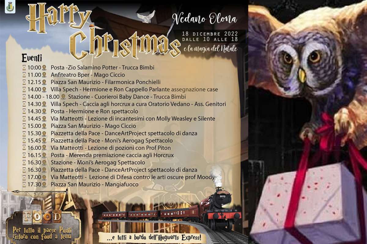 Harry Potter: “Harry Christmas e la magia del Natale“ il 18 Dicembre a A Vedano Olona