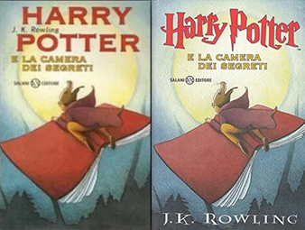 Le due varianti della copertina di Harry Potter e la Pietra Filosofale | Copyright © Potterandmore.com
