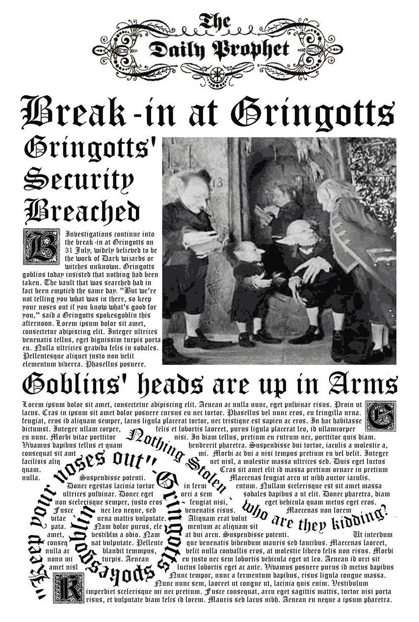Articolo principale: Break-in di Gringotts Wizarding Bank (1991 - a lato)